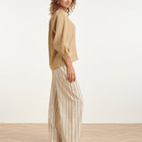Top de Musselina com Decote V | Dark Sand