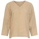 Top de Musselina com Decote V | Dark Sand