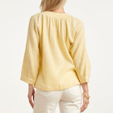 Top de Musselina com Decote V | Light Yellow