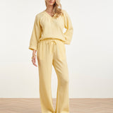 Top de Musselina com Decote V | Light Yellow