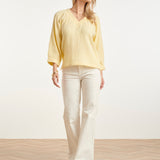 Top de Musselina com Decote V | Light Yellow