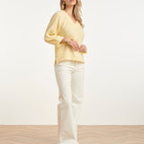 Top de Musselina com Decote V | Light Yellow