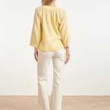 Top de Musselina com Decote V | Light Yellow