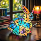 Candeeiro Mágico em Vidro Colorido em Forma de Coelho