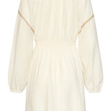 Off White Jurk Met Gouden Borduursels En Taille Elastiek | Off White - Sand