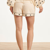 Off White Shorts Met Zwarte Borduursels | Off White - Black