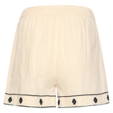 Off White Shorts Met Zwarte Borduursels | Off White - Black