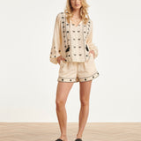 Off White Shorts Met Zwarte Borduursels | Off White - Black