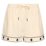 Off White Shorts Met Zwarte Borduursels | Off White - Black