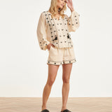 Off White Shorts Met Zwarte Borduursels | Off White - Black