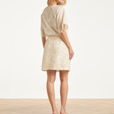 Pailletten Mini Rok Met Structuur En Aansluitende Pasvorm | Off White - Silver