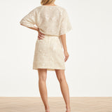 Pailletten Mini Rok Met Structuur En Aansluitende Pasvorm | Off White - Silver