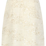Pailletten Mini Rok Met Structuur En Aansluitende Pasvorm | Off White - Silver