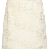 Pailletten Mini Rok Met Structuur En Aansluitende Pasvorm | Off White - Silver