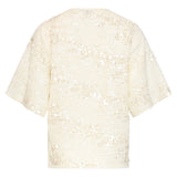 Pailletten Top Met Korte Mouwen En Relaxte Fit | Off White - Silver