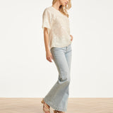 Pailletten Top Met Korte Mouwen En Relaxte Fit | Off White - Silver