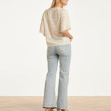 Pailletten Top Met Korte Mouwen En Relaxte Fit | Off White - Silver