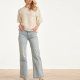 Pailletten Top Met Korte Mouwen En Relaxte Fit | Off White - Silver