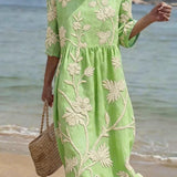 Vestido casual de mulher com estampado floral