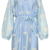 Romantische Kortejurk Met Ruches En Taillekoord | Light Blue