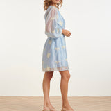Romantische Kortejurk Met Ruches En Taillekoord | Light Blue