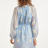 Romantische Kortejurk Met Ruches En Taillekoord | Light Blue
