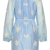 Romantische Kortejurk Met Ruches En Taillekoord | Light Blue