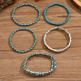 Conjunto de Pulseiras com Pérolas Turquesa