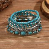 Conjunto de Pulseiras com Pérolas Turquesa