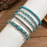Conjunto de Pulseiras com Pérolas Turquesa