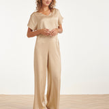 Top de Cetim com Decote V | Dark Sand