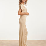 Top de Cetim com Decote V | Dark Sand