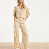 Soepel Dames Pantalon Met Wijde Pijpen | Sand