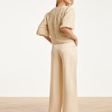 Soepel Dames Pantalon Met Wijde Pijpen | Sand