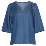 Top de Tencel Denim Fluido | Medium Blue Denim