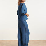 Top de Tencel Denim Fluido | Medium Blue Denim