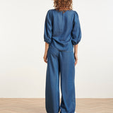 Top de Tencel Denim Fluido | Medium Blue Denim
