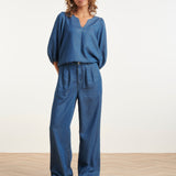 Top de Tencel Denim Fluido | Medium Blue Denim