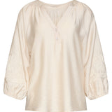 Soepelvallende Blouse Met Geborduurde Mouwen | Off White