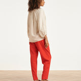 Soepelvallende Blouse Met Geborduurde Mouwen | Off White
