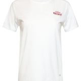 T-Shirt Met 'Blushed Summer' Print En Borduring | White - Muticolour