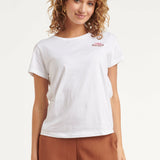 T-Shirt Met 'Blushed Summer' Print En Borduring | White - Muticolour