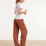 T-Shirt Met 'Blushed Summer' Print En Borduring | White - Muticolour