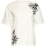 T-Shirt com Estampado Floral Luxuoso e Lantejoulas | White - Black
