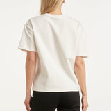 T-Shirt com Estampado Floral Luxuoso e Lantejoulas | White - Black