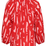 Top com Estampado Abstrato em Vermelho e Rosa | Red - Pink