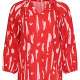 Top com Estampado Abstrato em Vermelho e Rosa | Red - Pink