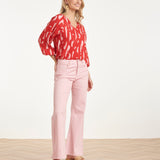 Top com Estampado Abstrato em Vermelho e Rosa | Red - Pink