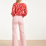 Top com Estampado Abstrato em Vermelho e Rosa | Red - Pink