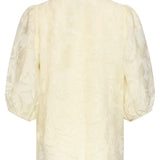 Top Met Jacquard Bloemenprint En V-Hals | Off White